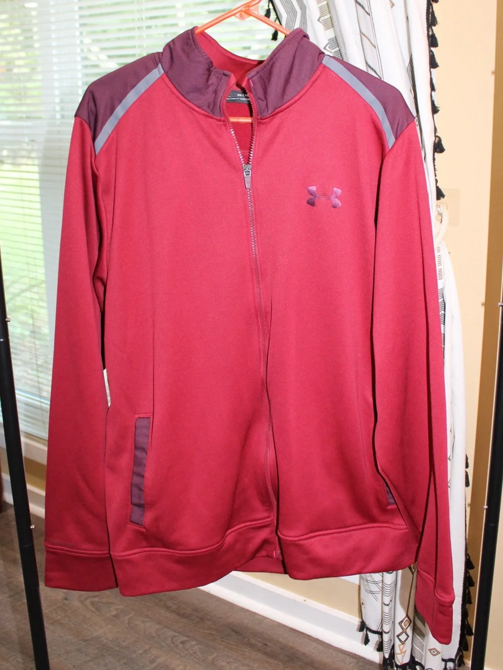 Under Armour ColdGear Full Zip Jacket Men’s XL Burgundy Performance Athletic
